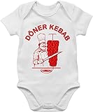 Shirtracer Baby Body Junge Mädchen - Karneval Kostüm Baby Fasching - Original Döner Kebab Logo - 3/6 Monate - Weiß - verkleidung doener babysachen karnevals dönergrill babybody kinderfasching - BZ10